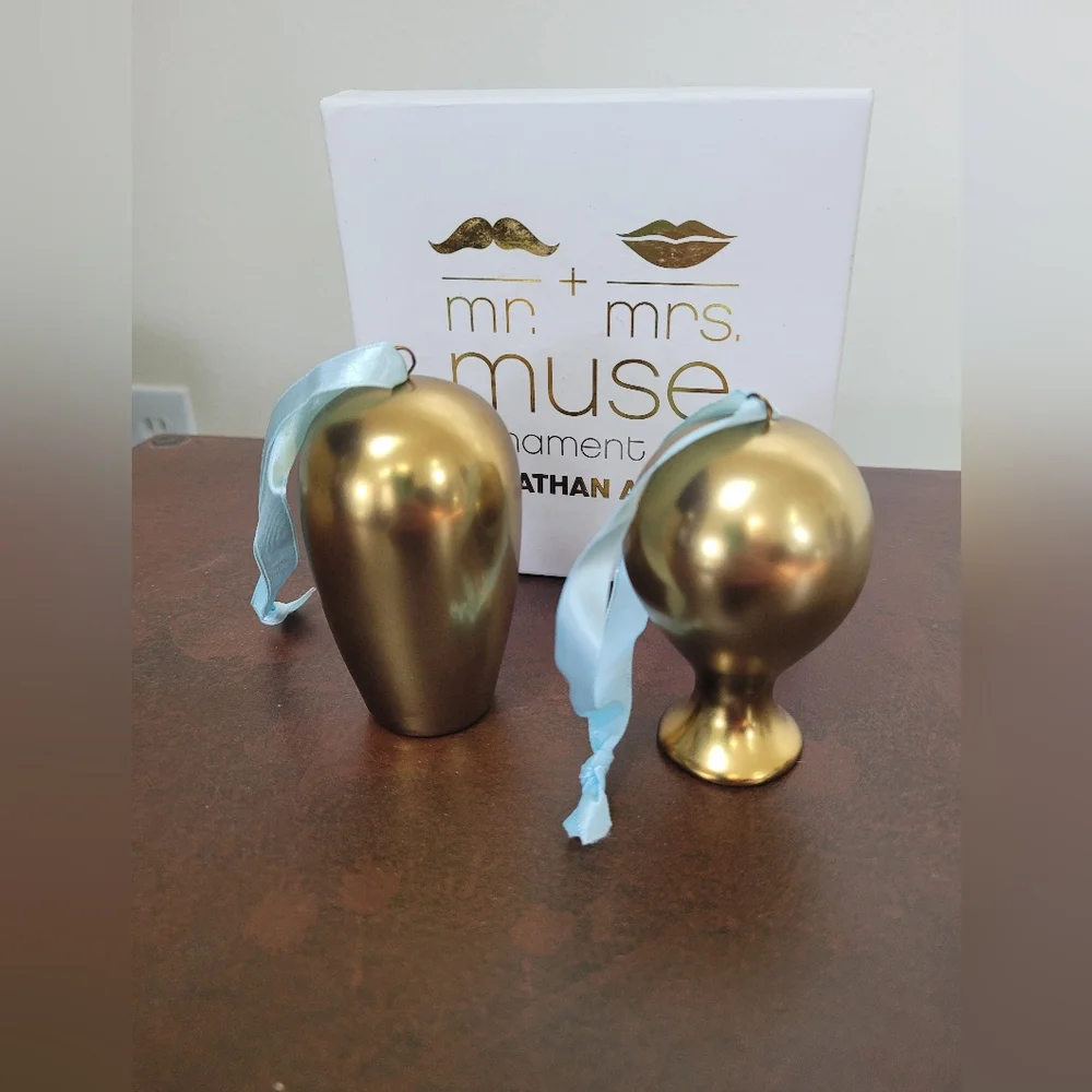 Jonathan Adler Mr & Mrs Muse Gold Ornaments